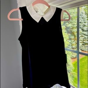 CeCe Rich Black Peter Pan collar top